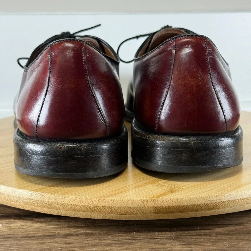 Allen Edmonds Belgium Dress Shoes Mens 12 D Burgundy Leather Oxfords Made in USA